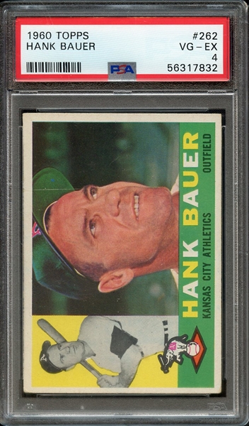 1960 TOPPS 262 HANK BAUER PSA VG-EX 4