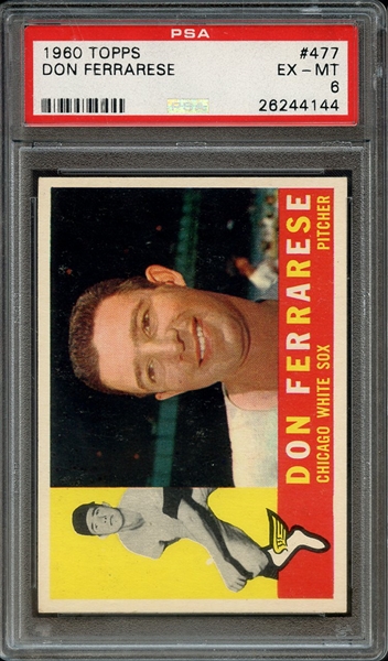 1960 TOPPS 477 DON FERRARESE PSA EX-MT 6