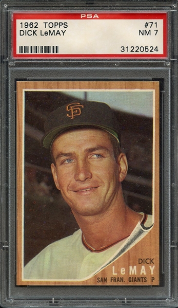 1962 TOPPS 71 DICK LEMAY PSA NM 7