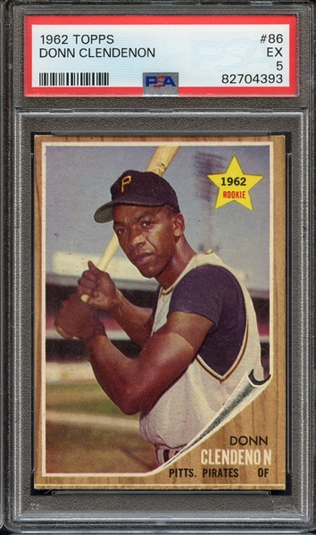 1962 TOPPS 86 DONN CLENDENON PSA EX 5