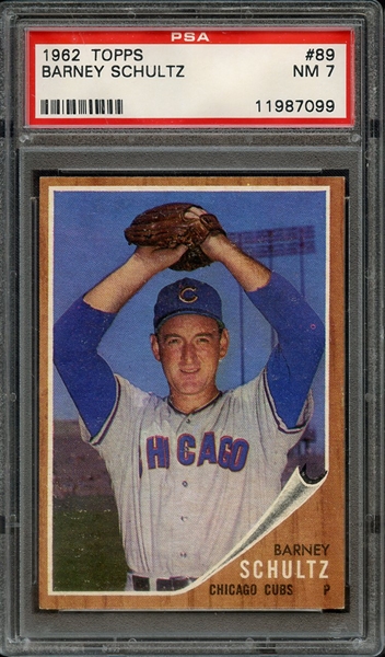 1962 TOPPS 89 BARNEY SCHULTZ PSA NM 7