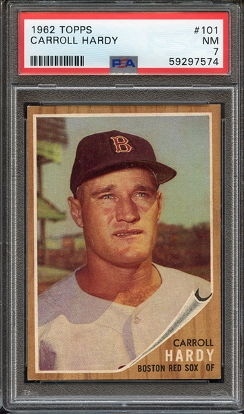 1962 TOPPS 101 CARROLL HARDY PSA NM 7