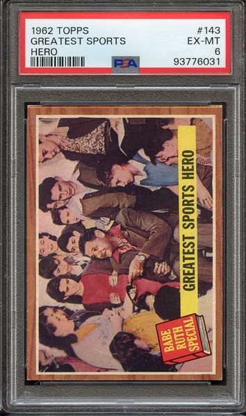 1962 TOPPS 143 HERO GREATEST SPORTS PSA EX-MT 6