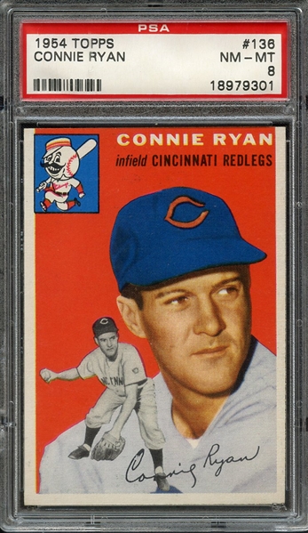 1954 TOPPS 136 CONNIE RYAN PSA NM-MT 8