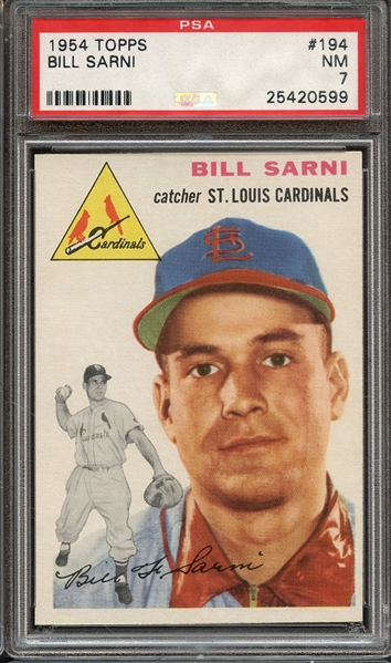 1954 TOPPS 194 BILL SARNI PSA NM 7