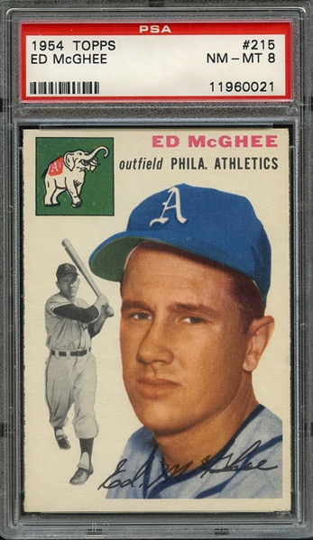 1954 TOPPS 215 ED McGHEE PSA NM-MT 8