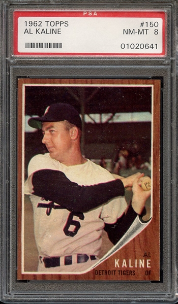 1962 TOPPS 150 AL KALINE PSA NM-MT 8