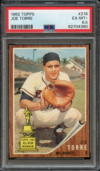 1962 TOPPS 218 JOE TORRE PSA EX-MT+ 6.5