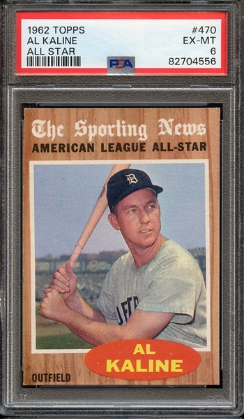 1962 TOPPS 470 ALL STAR AL KALINE PSA EX-MT 6