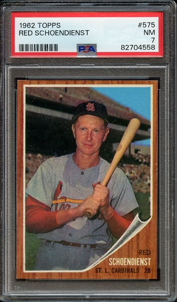 1962 TOPPS 575 RED SCHOENDIENST PSA NM 7