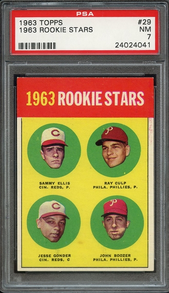 1963 TOPPS 29 1963 ROOKIE STARS PSA NM 7