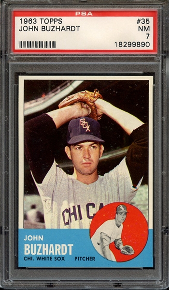 1963 TOPPS 35 JOHN BUZHARDT PSA NM 7