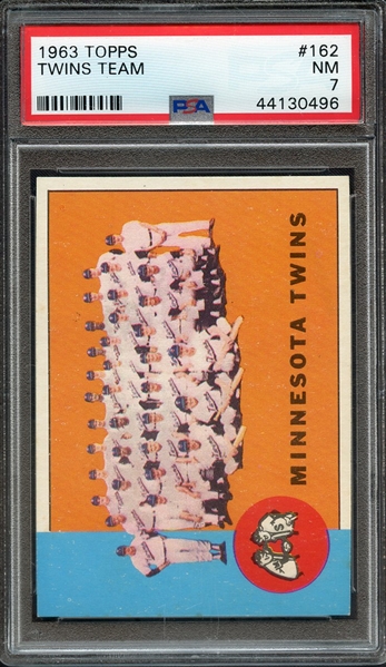 1963 TOPPS 162 TWINS TEAM PSA NM 7