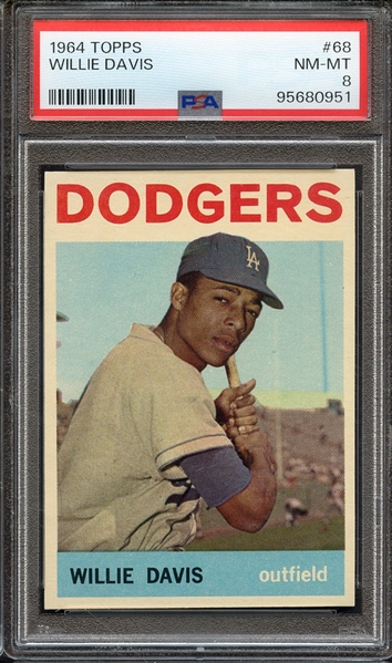 1964 TOPPS 68 WILLIE DAVIS PSA NM-MT 8