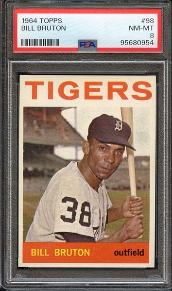 1964 TOPPS 98 BILL BRUTON PSA NM-MT 8