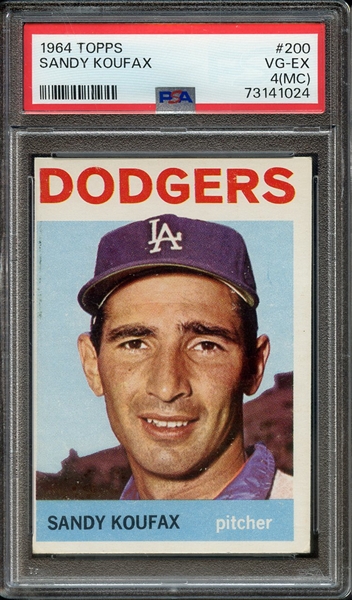 1964 TOPPS 200 SANDY KOUFAX PSA VG-EX 4 (MC)