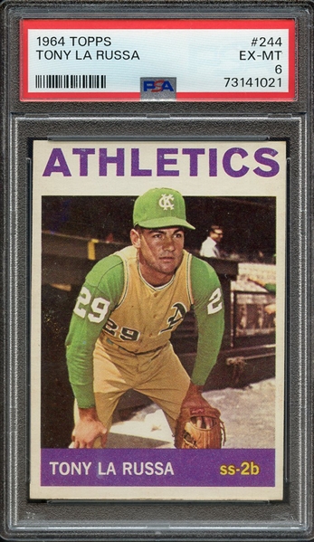 1964 TOPPS 244 TONY LA RUSSA PSA EX-MT 6