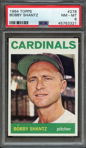 1964 TOPPS 278 BOBBY SHANTZ PSA NM-MT 8