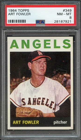 1964 TOPPS 349 ART FOWLER PSA NM-MT 8