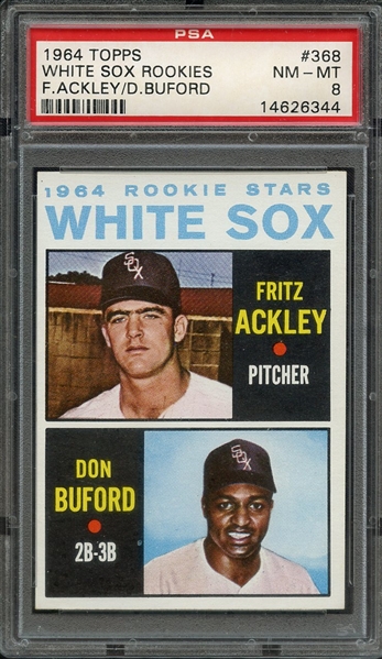 1964 TOPPS 368 F.ACKLEY/D.BUFORD WHITE SOX ROOKIES PSA NM-MT 8