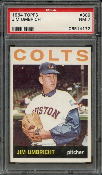 1964 TOPPS 389 JIM UMBRICHT PSA NM 7