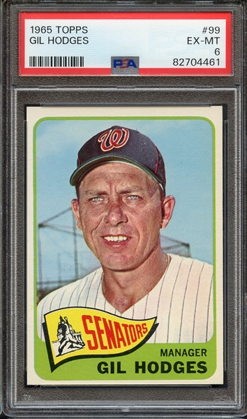 1965 TOPPS 99 GIL HODGES PSA EX-MT 6