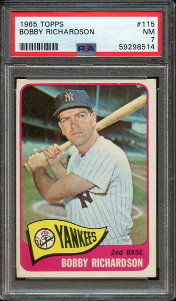 1965 TOPPS 115 BOBBY RICHARDSON PSA NM 7