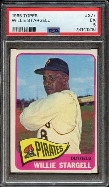 1965 TOPPS 377 WILLIE STARGELL PSA EX 5