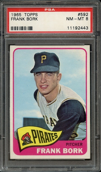 1965 TOPPS 592 FRANK BORK PSA NM-MT 8