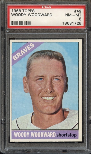 1966 TOPPS 49 WOODY WOODWARD PSA NM-MT 8