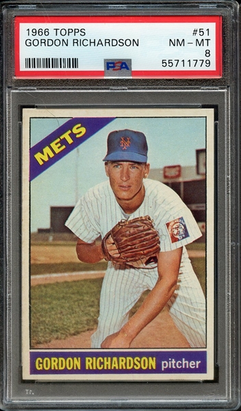 1966 TOPPS 51 GORDON RICHARDSON PSA NM-MT 8