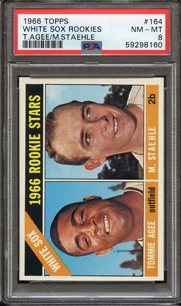 1966 TOPPS 164 T.AGEE/M.STAEHLE WHITE SOX ROOKIES PSA NM-MT 8