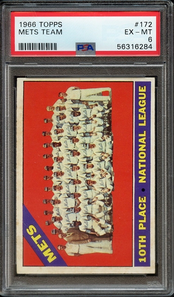 1966 TOPPS 172 METS TEAM PSA EX-MT 6