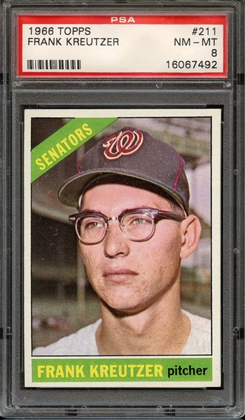 1966 TOPPS 211 FRANK KREUTZER PSA NM-MT 8