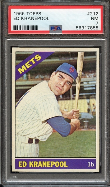 1966 TOPPS 212 ED KRANEPOOL PSA NM 7