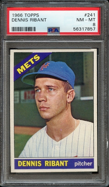 1966 TOPPS 241 DENNIS RIBANT PSA NM-MT 8