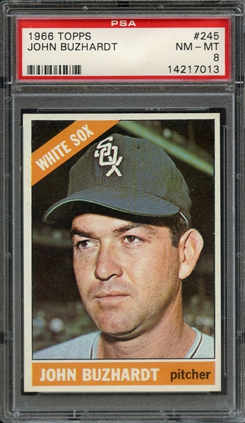 1966 TOPPS 245 JOHN BUZHARDT PSA NM-MT 8