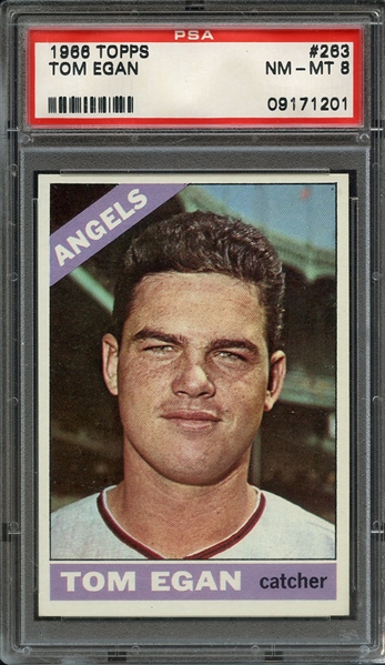 1966 TOPPS 263 TOM EGAN PSA NM-MT 8