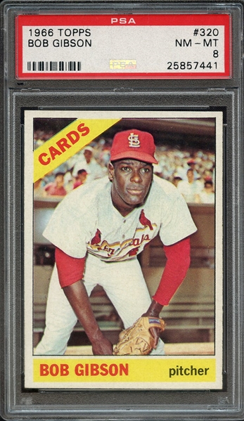 1966 TOPPS 320 BOB GIBSON PSA NM-MT 8