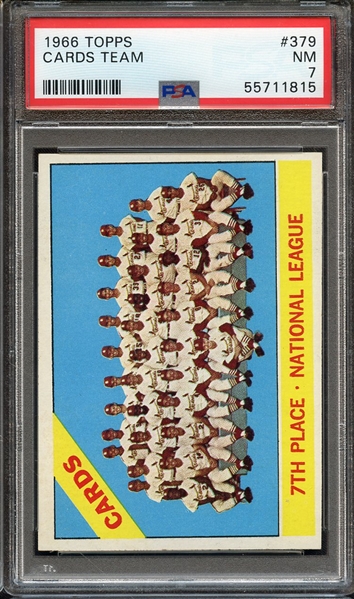 1966 TOPPS 379 CARDS TEAM PSA NM 7