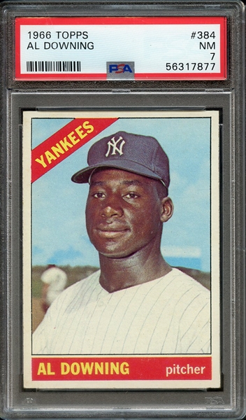 1966 TOPPS 384 AL DOWNING PSA NM 7