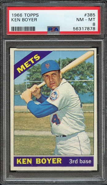 1966 TOPPS 385 KEN BOYER PSA NM-MT 8