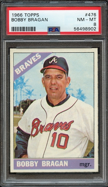 1966 TOPPS 476 BOBBY BRAGAN PSA NM-MT 8