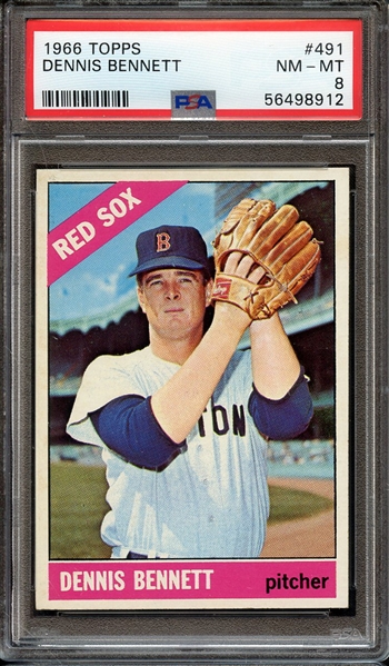 1966 TOPPS 491 DENNIS BENNETT PSA NM-MT 8