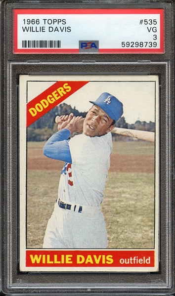 1966 TOPPS 535 WILLIE DAVIS PSA VG 3