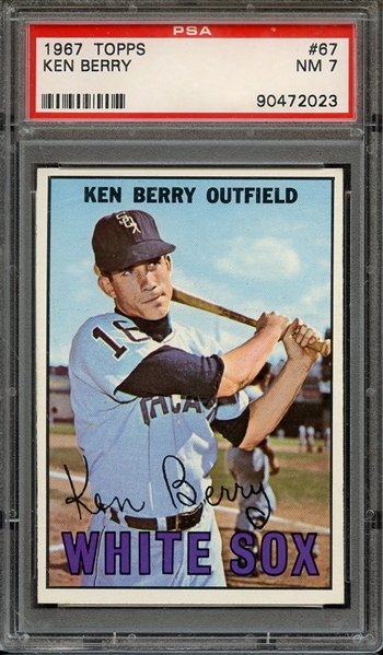 1967 TOPPS 67 KEN BERRY PSA NM 7