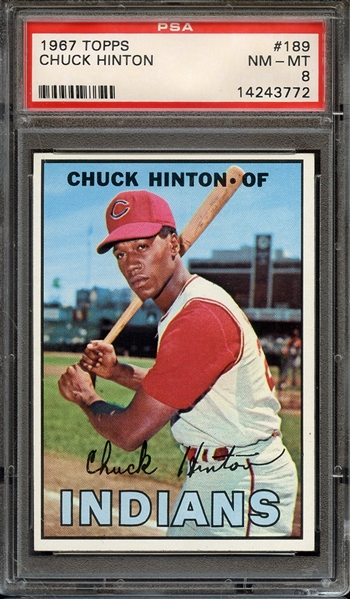 1967 TOPPS 189 CHUCK HINTON PSA NM-MT 8