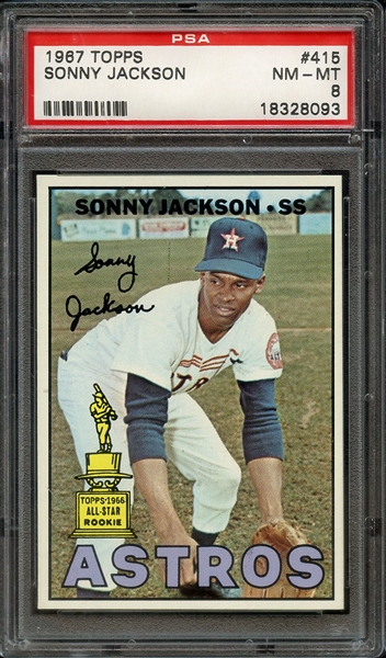 1967 TOPPS 415 SONNY JACKSON PSA NM-MT 8