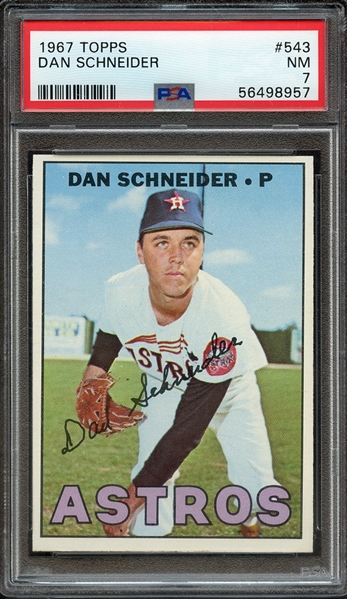 1967 TOPPS 543 DAN SCHNEIDER PSA NM 7