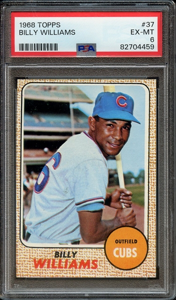 1968 TOPPS 37 BILLY WILLIAMS PSA EX-MT 6